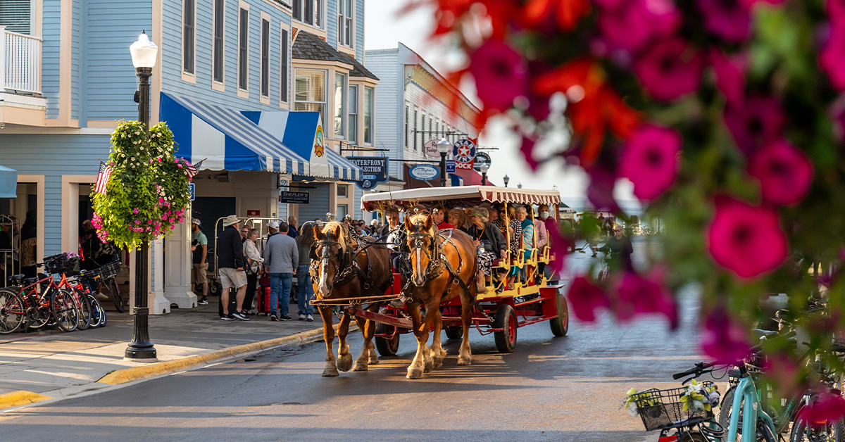 Spring scene on Mackinac Island, USA Today 10 Best Readers' Choice 2024 Award - Best Summer Travel Destination