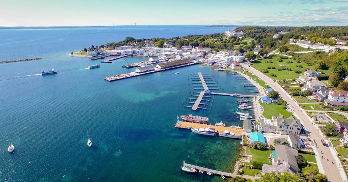 Spring scene on Mackinac Island, USA Today 10 Best Readers' Choice 2024 Award - Best Summer Travel Destination
