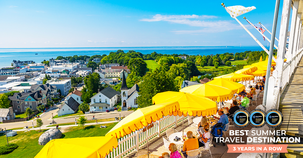 Spring scene on Mackinac Island, USA Today 10 Best Readers' Choice 2024 Award - Best Summer Travel Destination